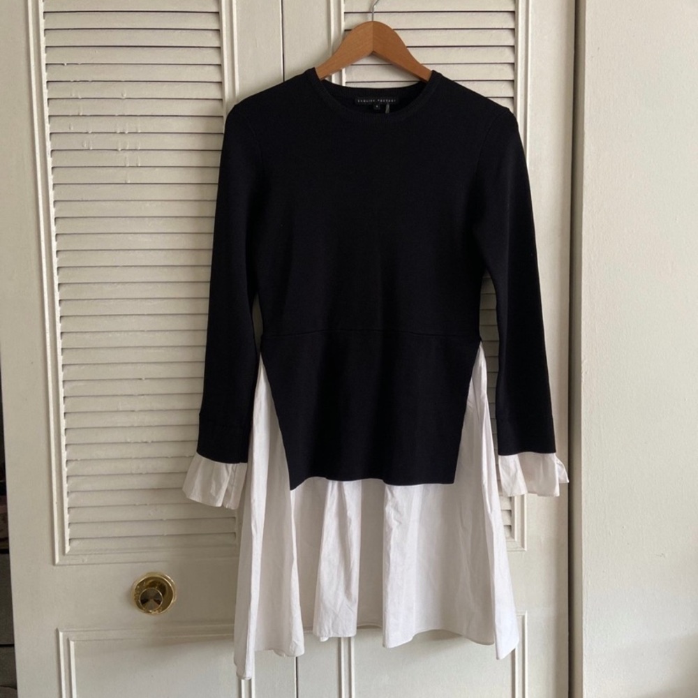English Factory Poplin Combo Mini Dress